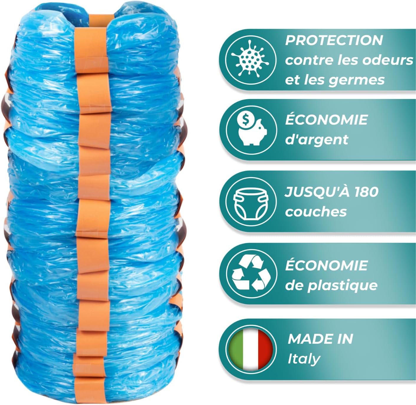 Thumbnail 2 de My Happy Nappy 12 Recharges compatibles Tommee Tippee Sangenic — Recharge Lavande 8 M et 7 Couches EVOH