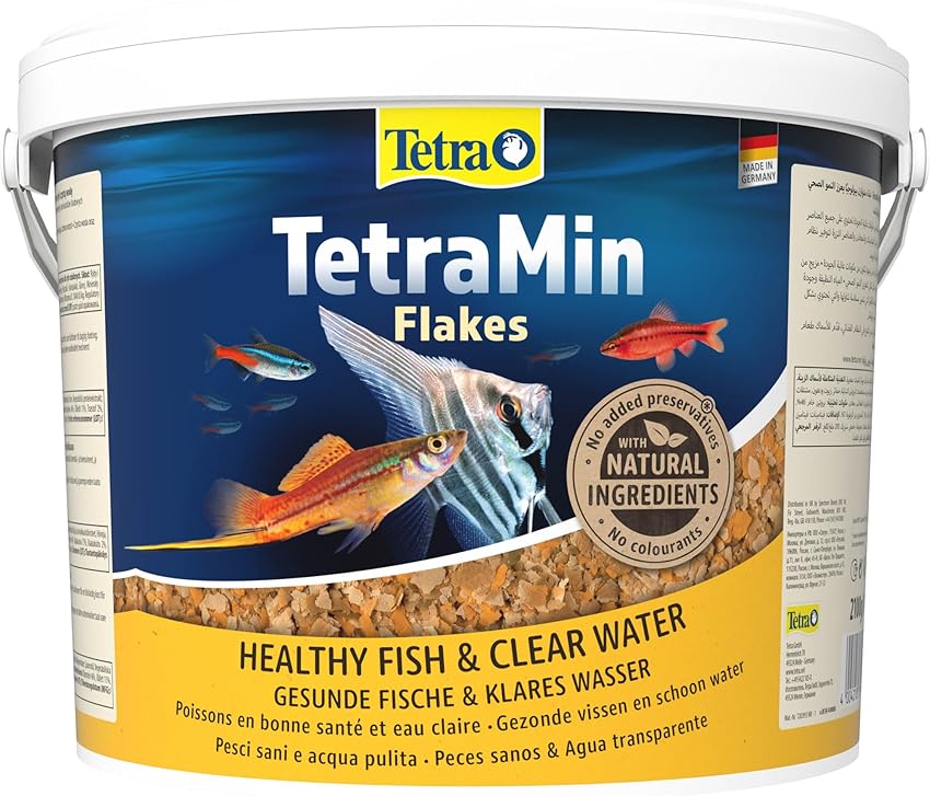 Detalle de TetraMin Flakes - Escamas nutritivas para peces 🐠 10L