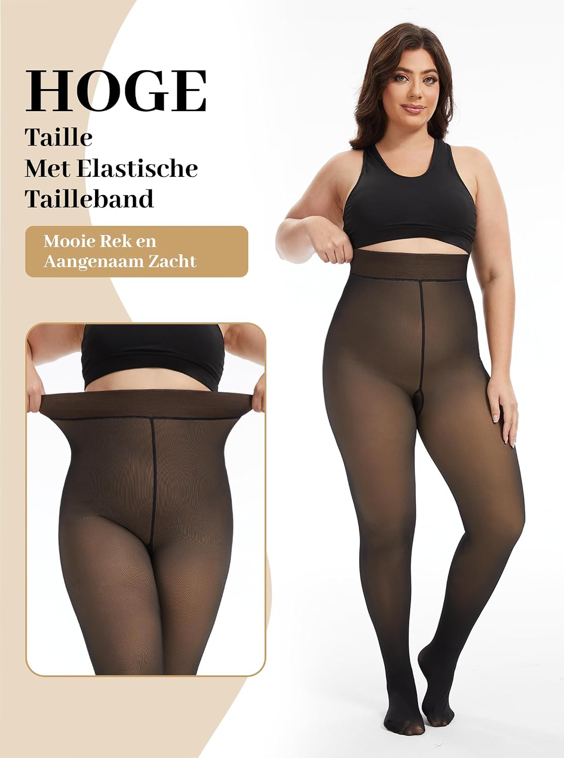 Detalle 2 de ZFSOCK Thermo Panty Dames Winter met fleecevoering, stretch en plus size