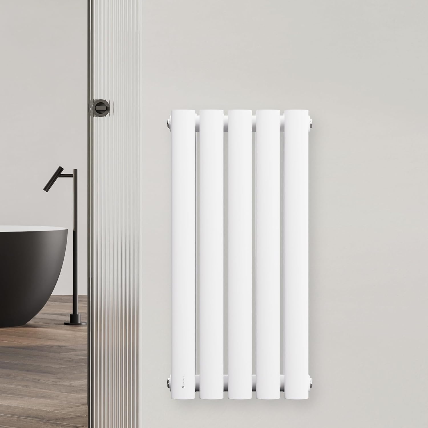 Detalle de blumfeldt Tallheo SAN2-Bl-Th-Dble-Wh – grzejnik ścienny 360 W, biały, 60 × 30 cm