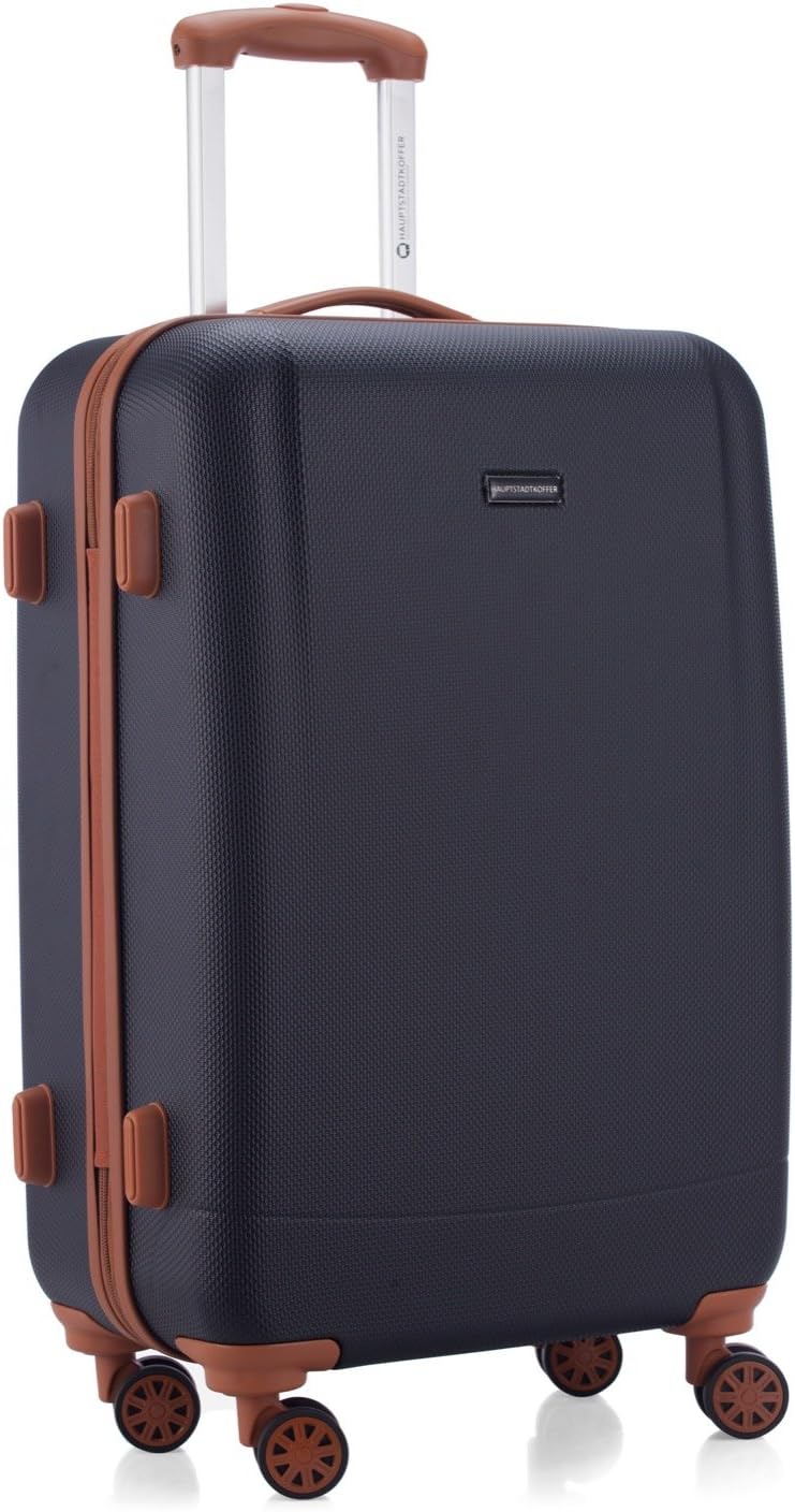Detalle 2 de HAUPTSTADTKOFFER Wannsee : Valise Moyenne Rigide 63 L, 4 Roues TSA, Bleu foncé / Marron