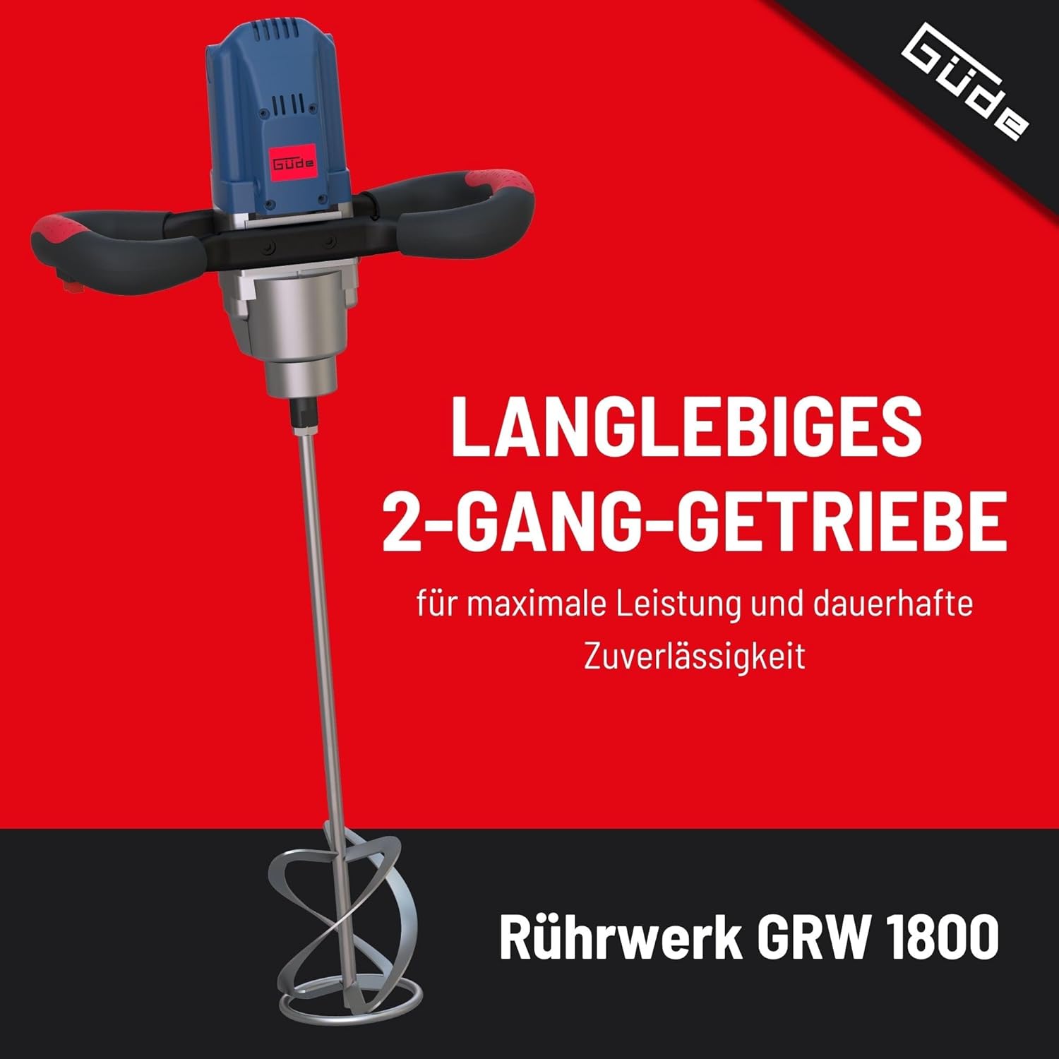 Detalle de Güde Rührwerk GRW 1800 – professioneller Mörtel- und Farbrührer, 1800 W