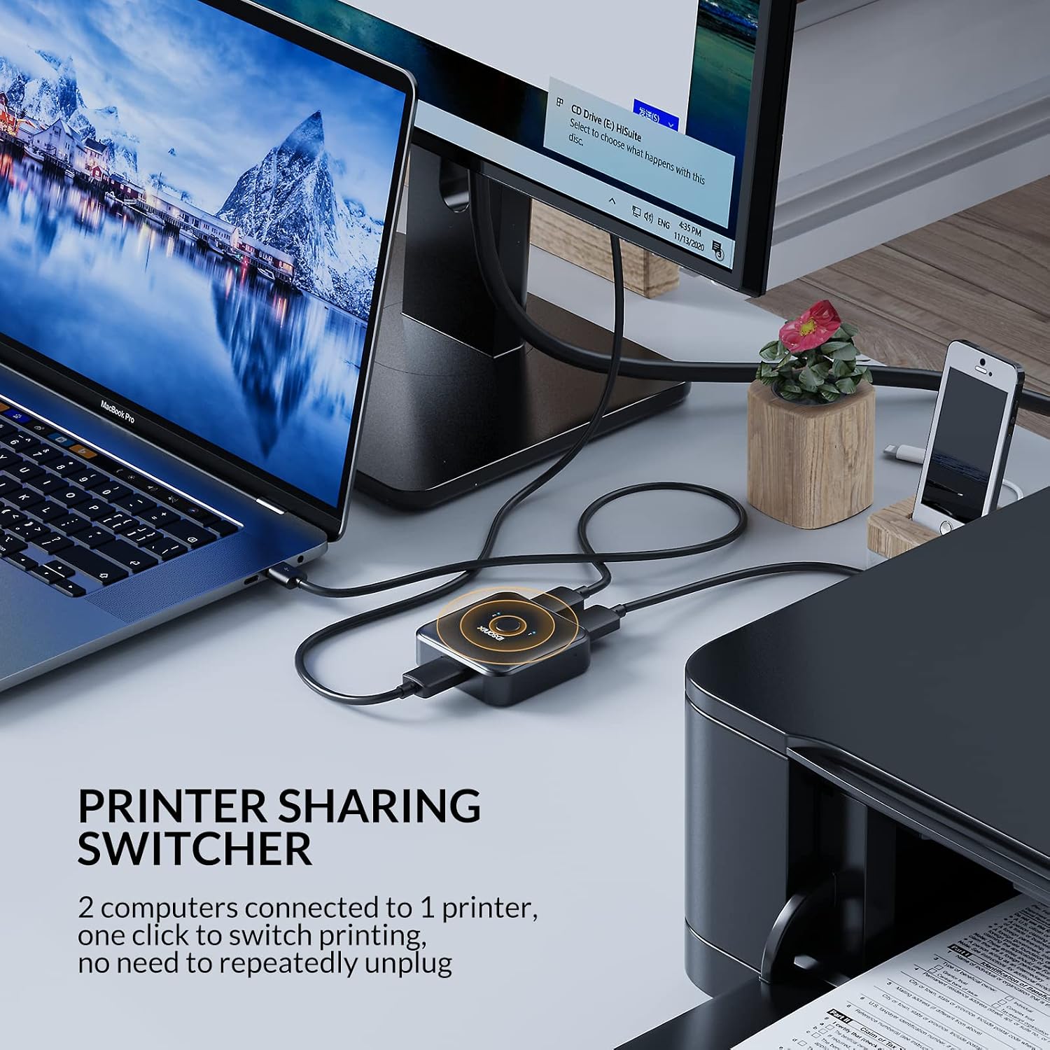 Detalle 2 de iDsonix USB 3.0 Switch für 2 PCs 5 Gbps