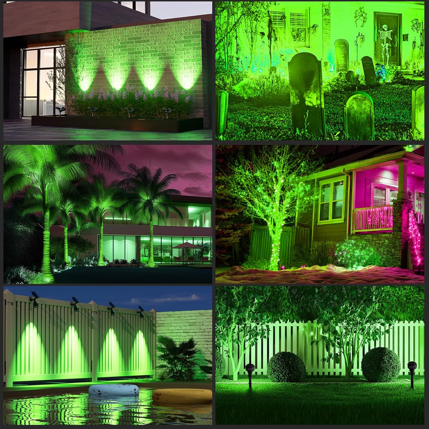 Thumbnail 1 de T-SUN LED Solar Spotlight (Green) – 4 LEDs, IP65 Waterproof, 180° Adjustable