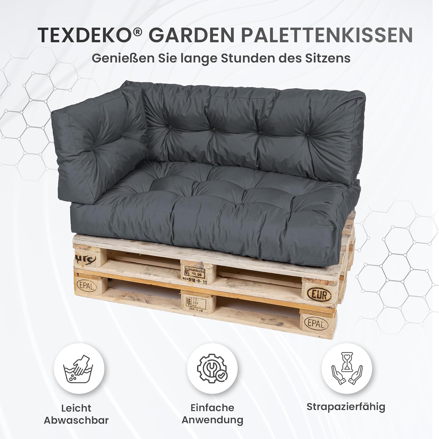Thumbnail 2 de TexDeko® Garden Palettenkissen 120x80x18 cm