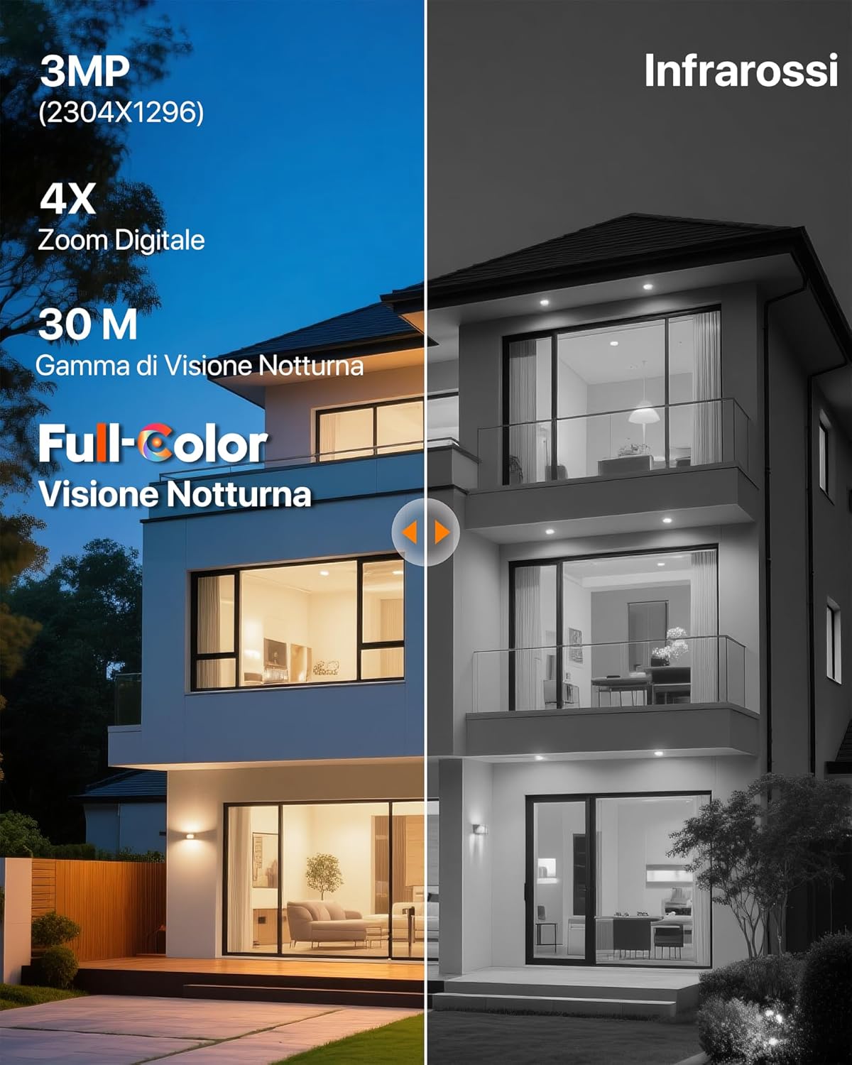 Thumbnail 1 de Tenda CH9 telecamera Wi‑Fi esterna Dual‑View 2K+2K con Wi‑Fi 6, PTZ 360° e allarme