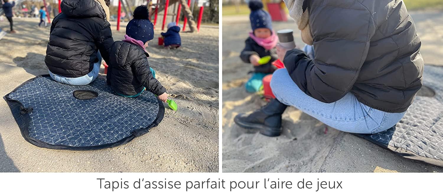 Detalle de Zamboo Sac de rangement 2 en 1 pour jouets de sable et couverture extérieure gris