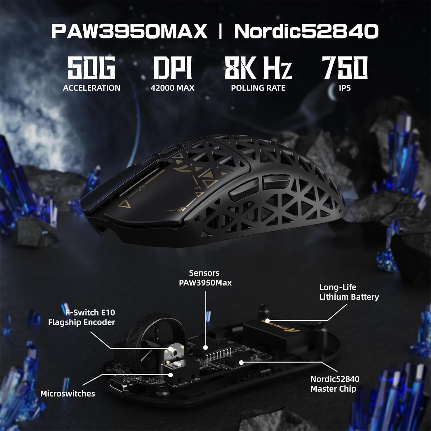 Detalle 2 de ATTACK SHARK R5 Ultra Gaming-Maus 42000 DPI