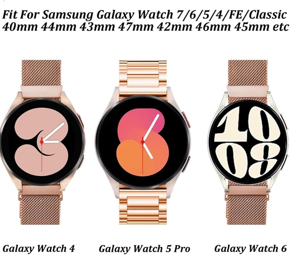 Thumbnail 4 de VIGOSS 20mm Metallarmband für Samsung Galaxy Watch – Edelstahl & Mesh, Roségold, 2er Set