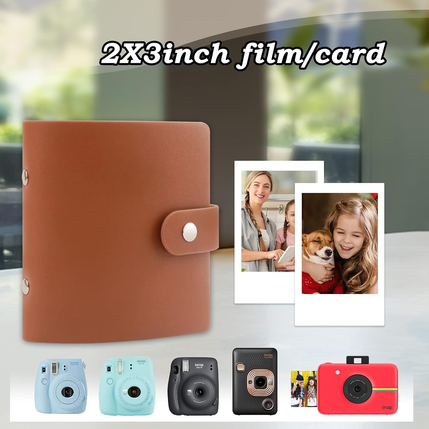 Thumbnail 1 de Ruibytree Mini-Fotoalbum mit 52 Taschen für Fujifilm Instax Mini, Polaroid Snap & Zip Sofortbilder (Braun)