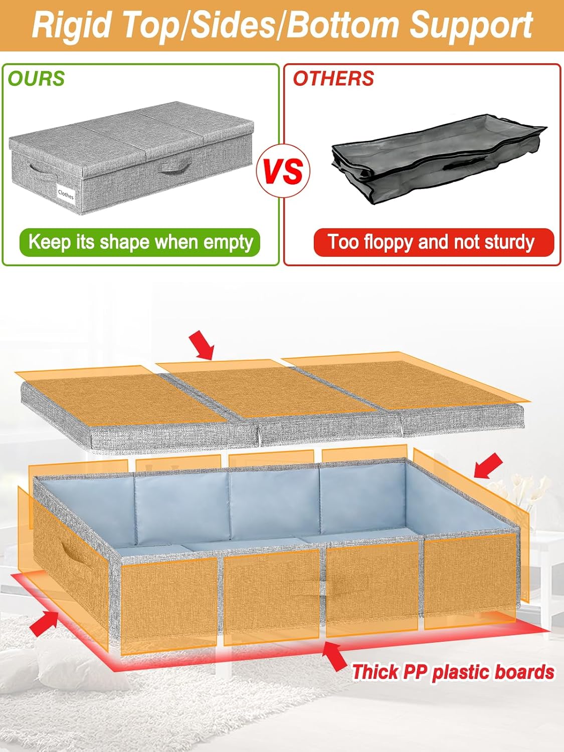 Detalle de punemi Under Bed Storage, 2-Pack