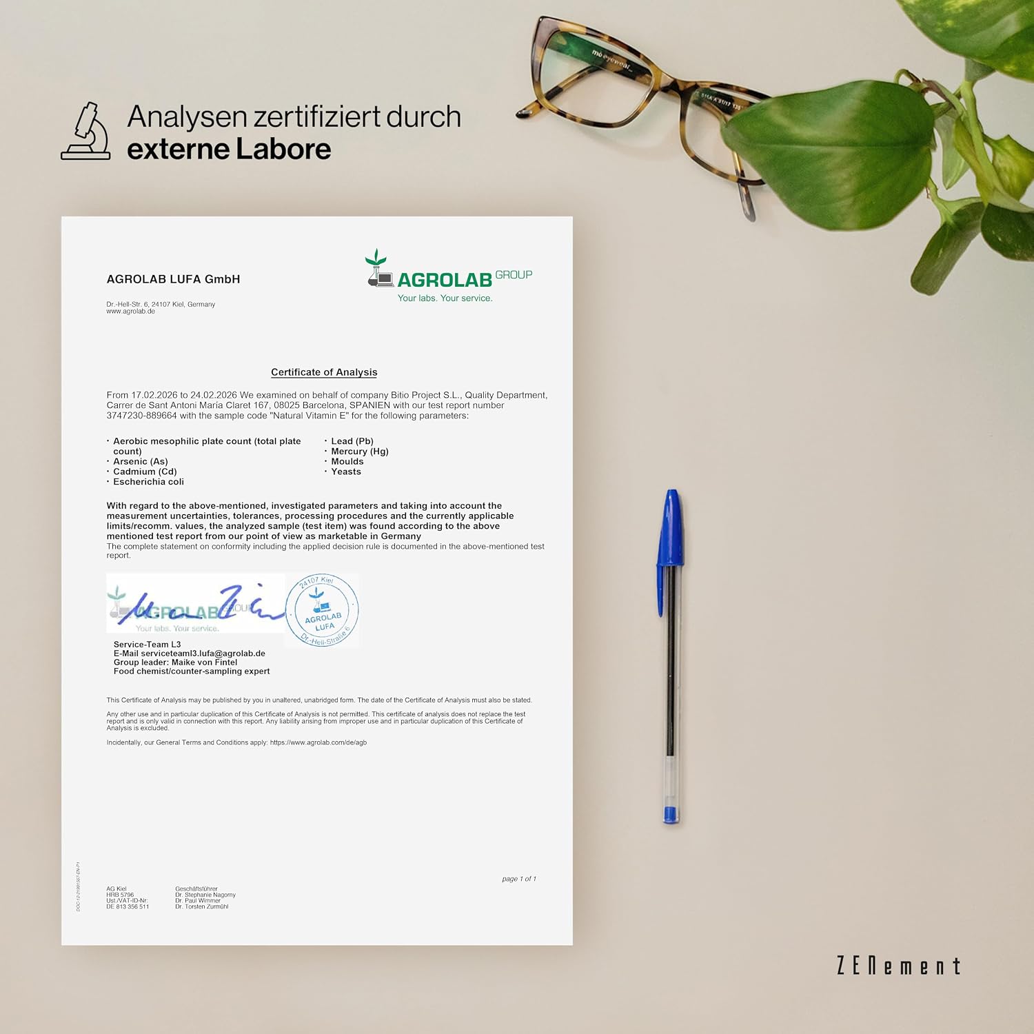 Detalle de Natürliches Vitamin E (Alpha-Tocopherol) 400 IU pro Kapsel – 200 Weichkapseln mit Bio-Nativem Olivenöl extra von Zenement