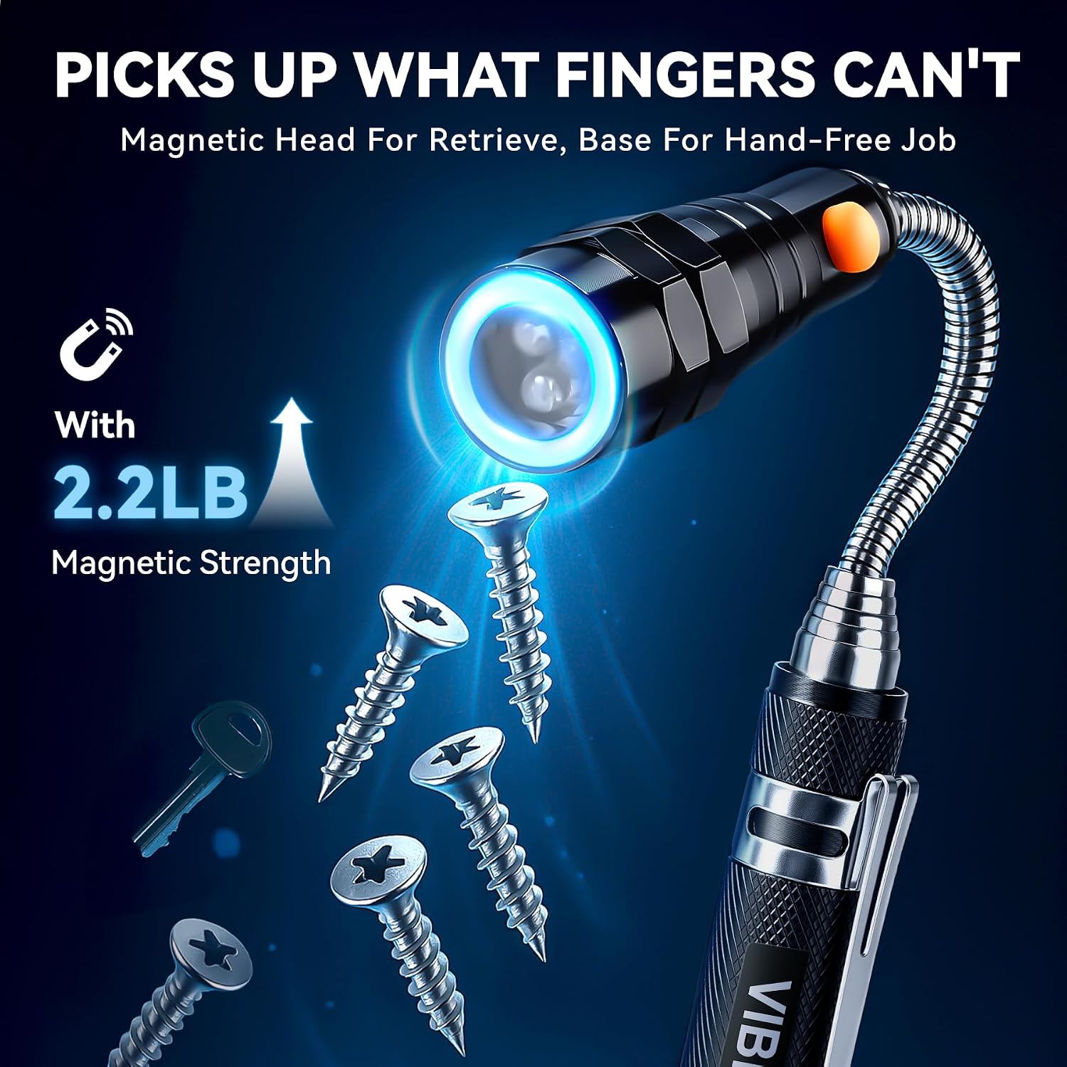 Detalle 2 de VIBELITE Magnetic Flashlight, 22-Inch
