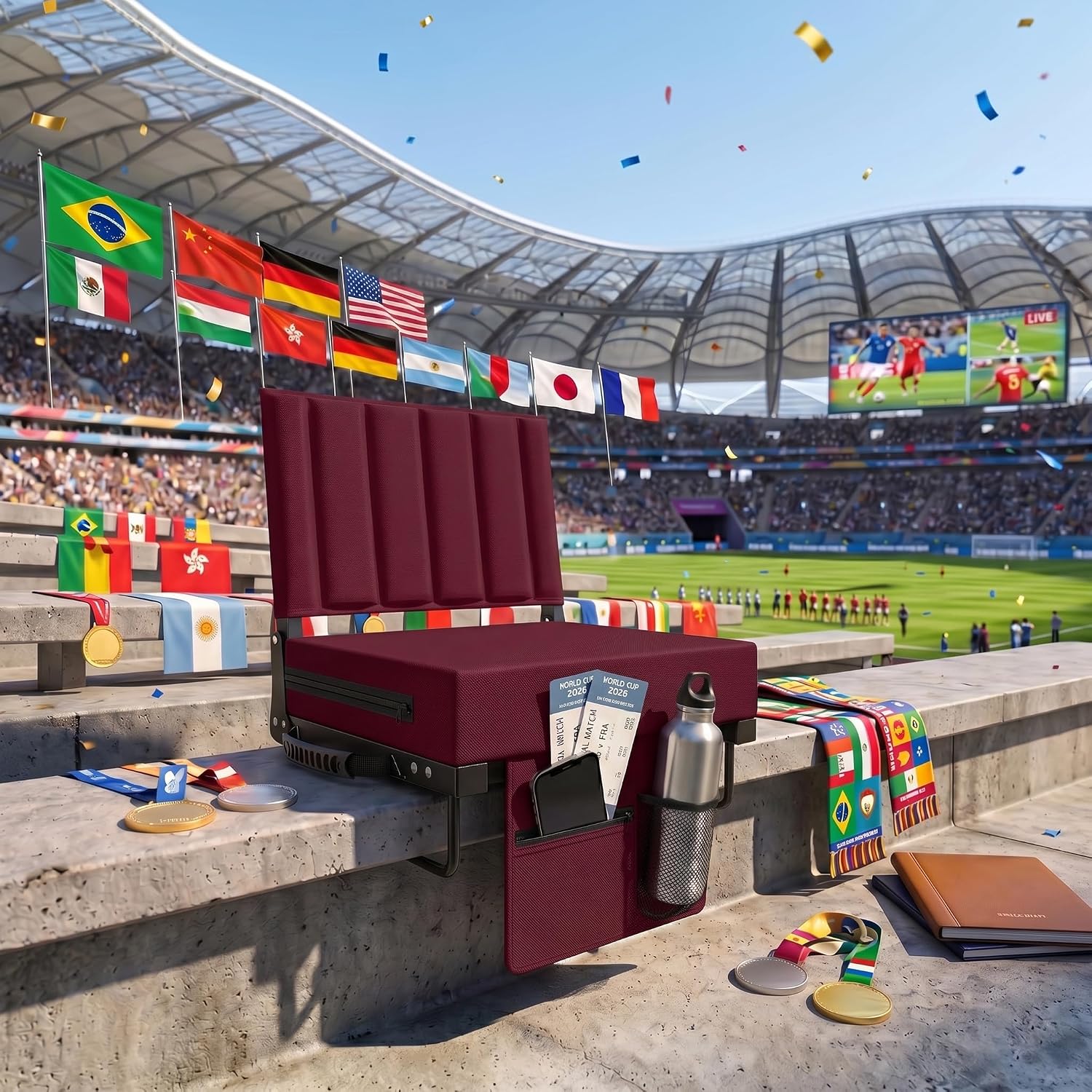 Detalle de Aliphon Stadium Seat for Bleachers with Back Support and Cushion