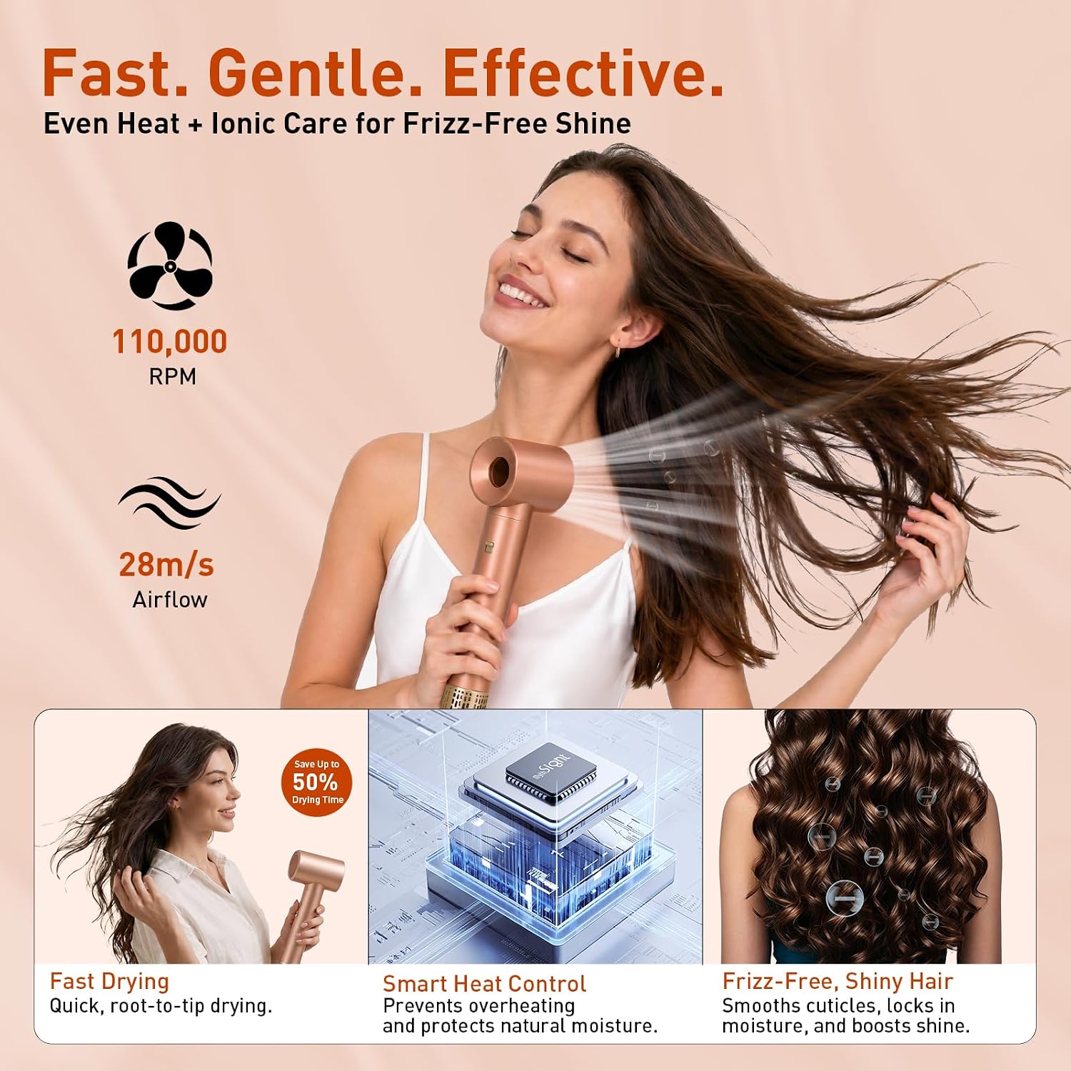 Detalle de StyleVibe MF100-BK 6-in-1 Air Styler with Auto-Wrap Curlers and Diffuser