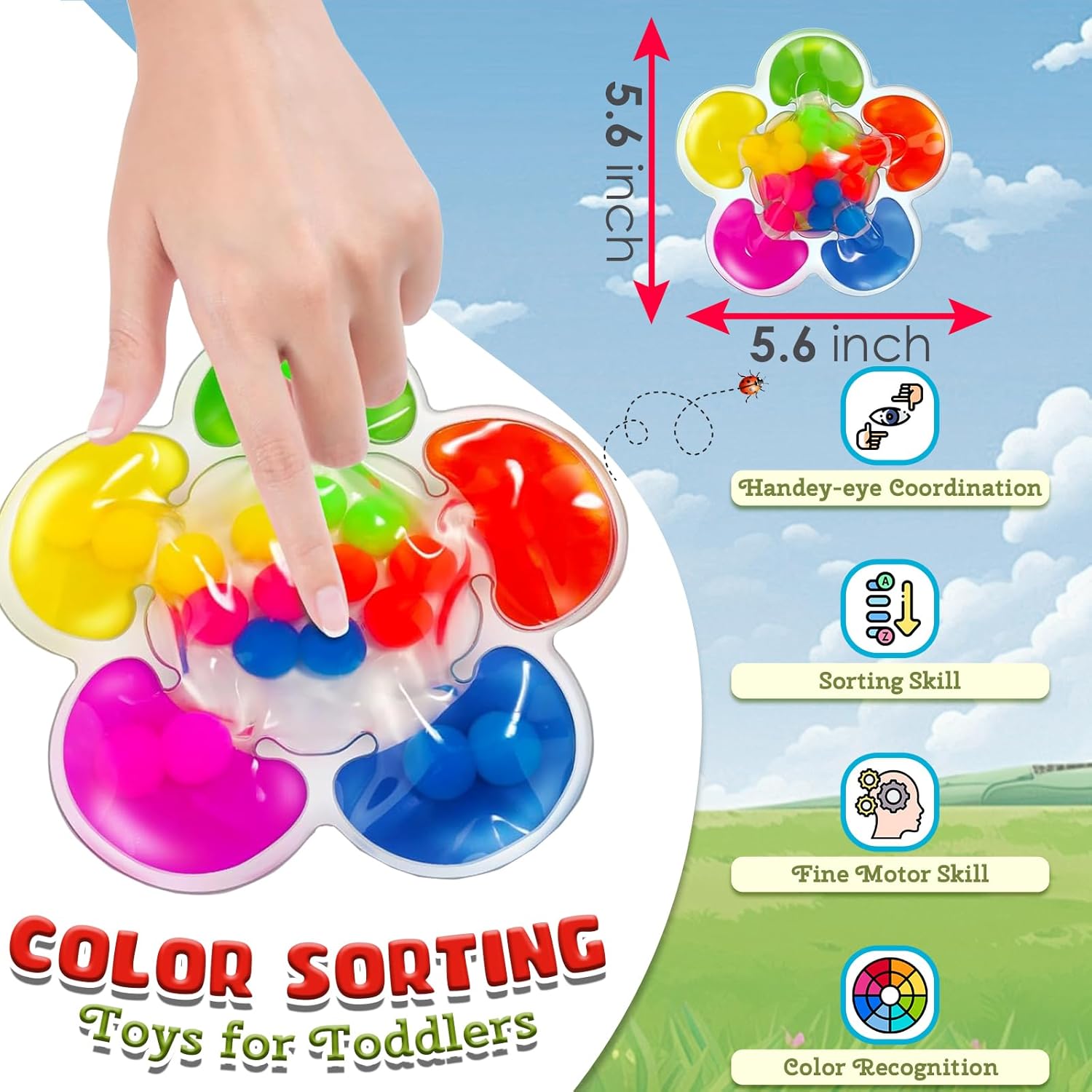 Detalle 2 de Colour Sorting Toys for Toddlers (3-6 Years): Fine Motor Colour Match and Sensory Fidget