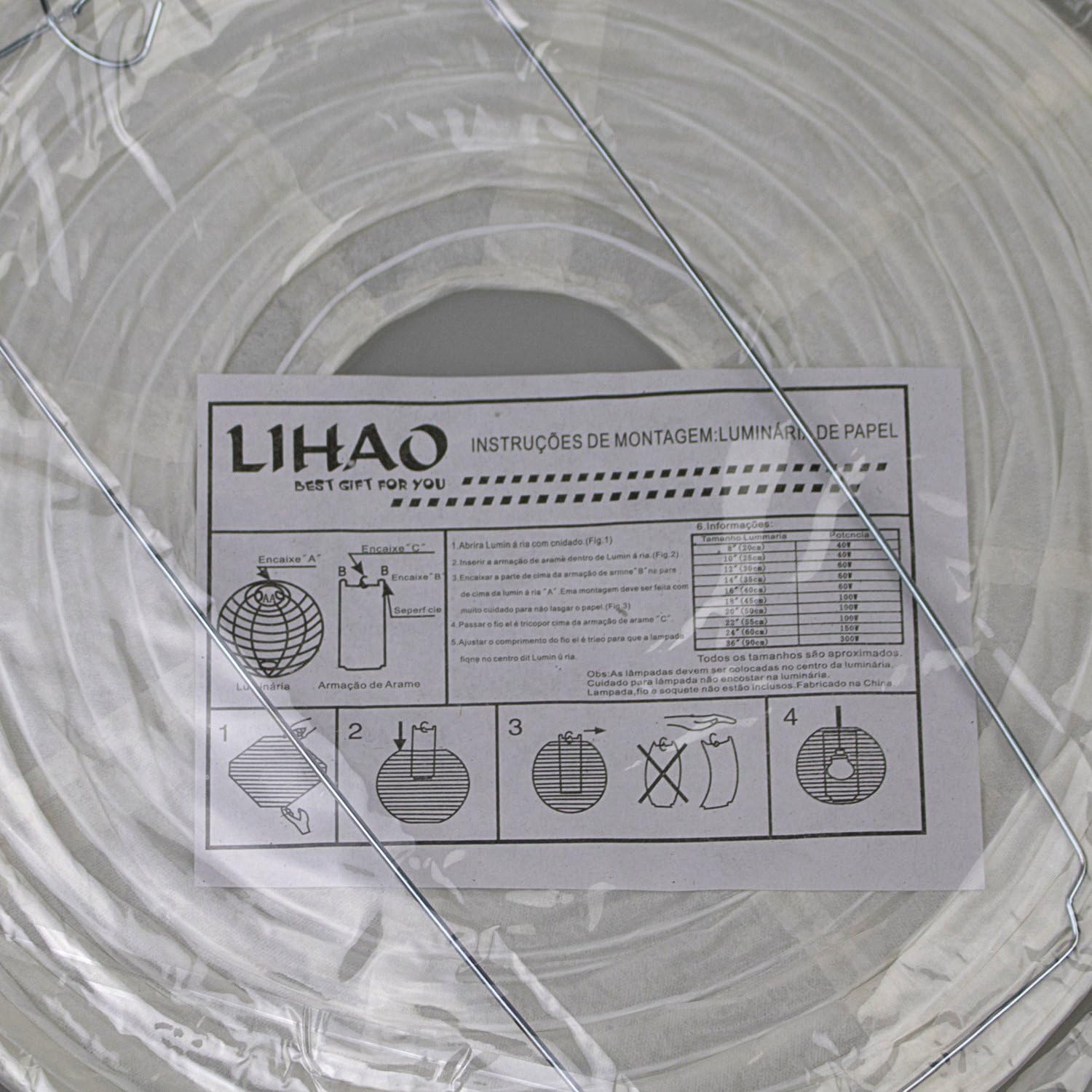 Thumbnail 2 de LIHAO 10-Pack White Round Paper Lanterns, 20 cm diameter