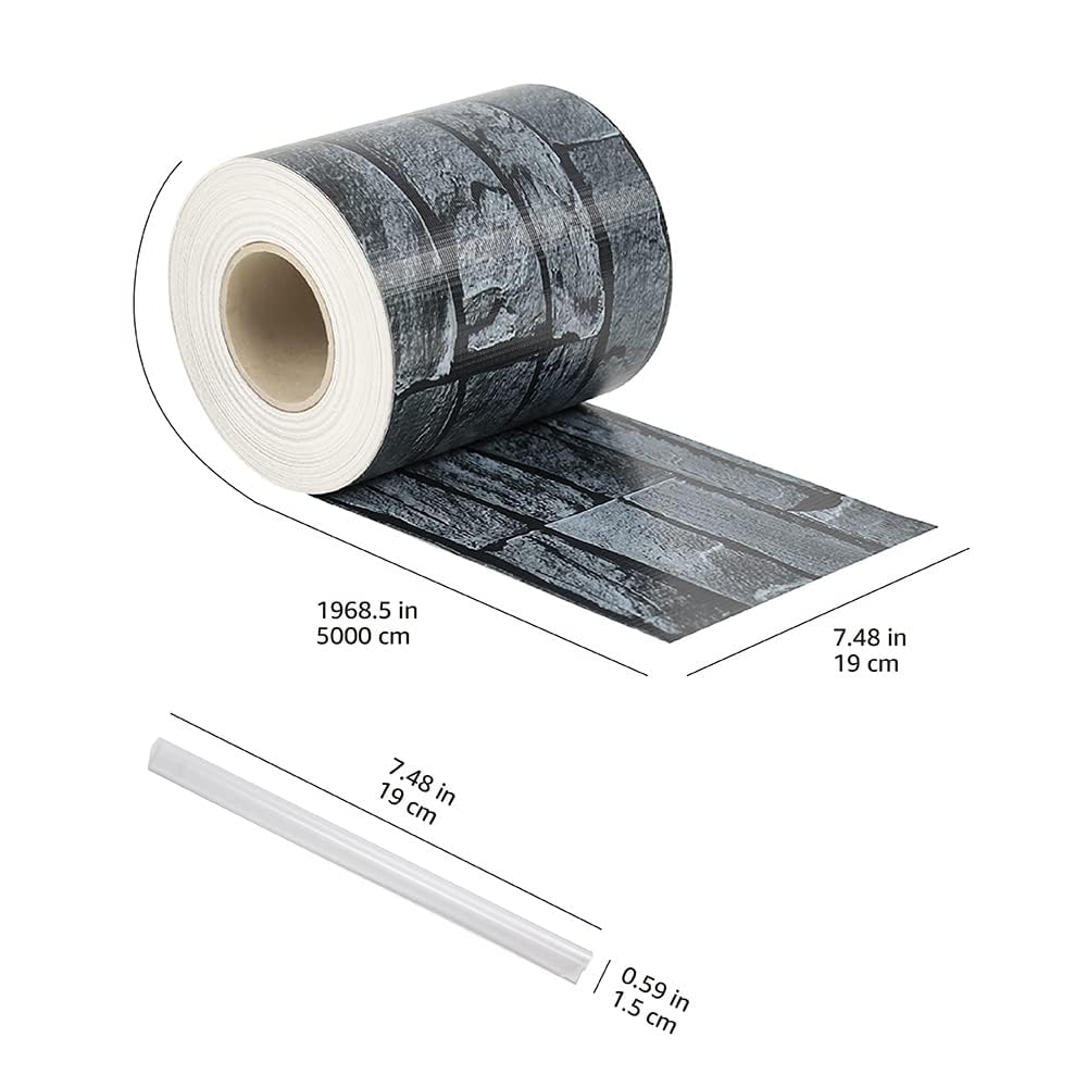 Detalle de Amazon Basics taśma ogrodzeniowa 50 m × 19 cm, wzór łupka, 26 klipsów