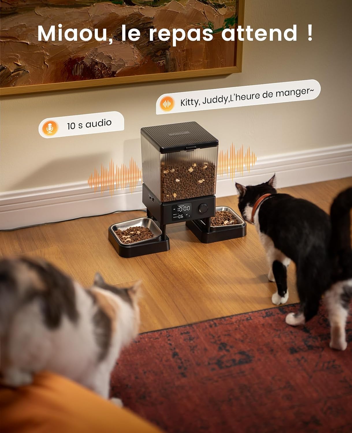 Thumbnail 3 de Oneisall 5L Mangeoire automatique pour chat à 2 bols – distribution précise et programmation simple