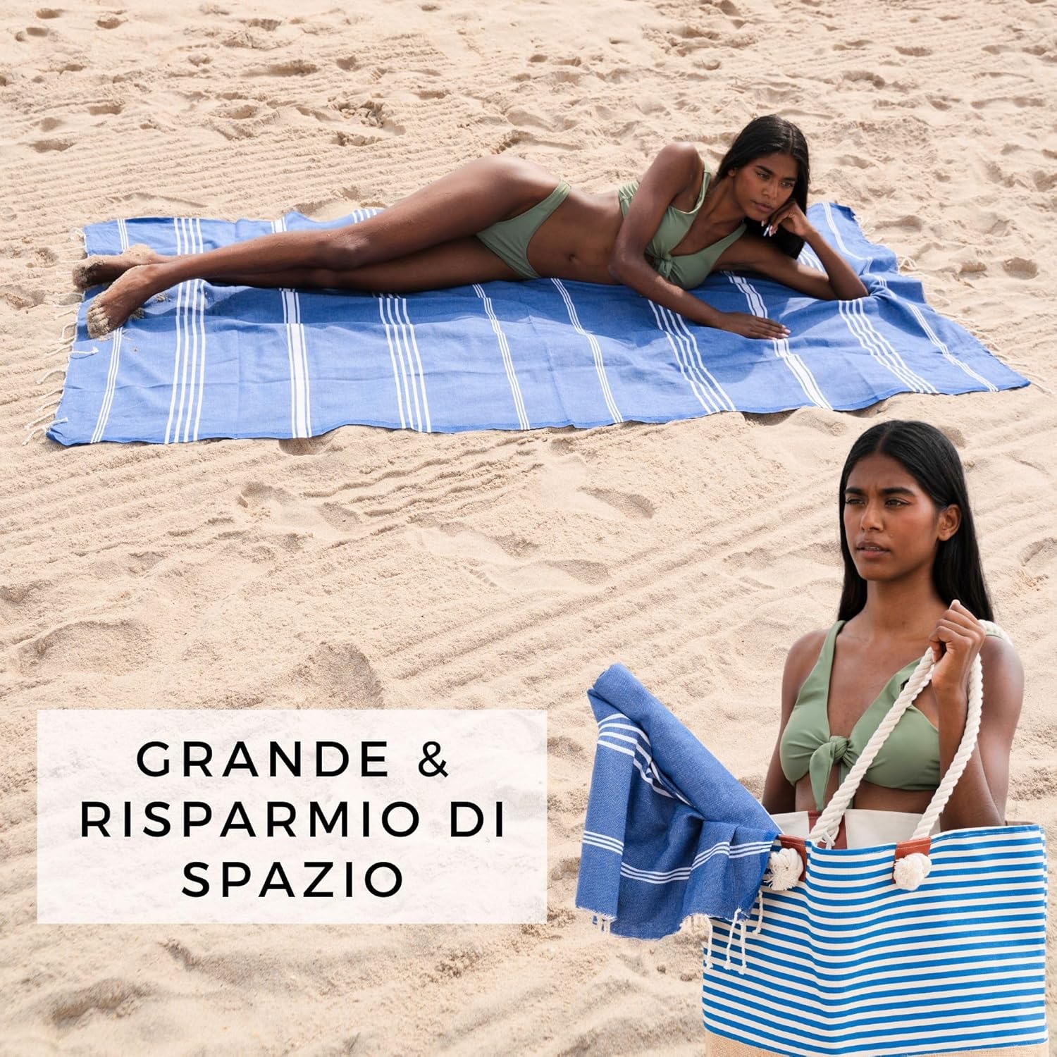 Thumbnail 1 de furora HOLIDAY Telo Mare Cotone Grande 200x100 cm – Ultra Leggero e Asciugatura Veloce