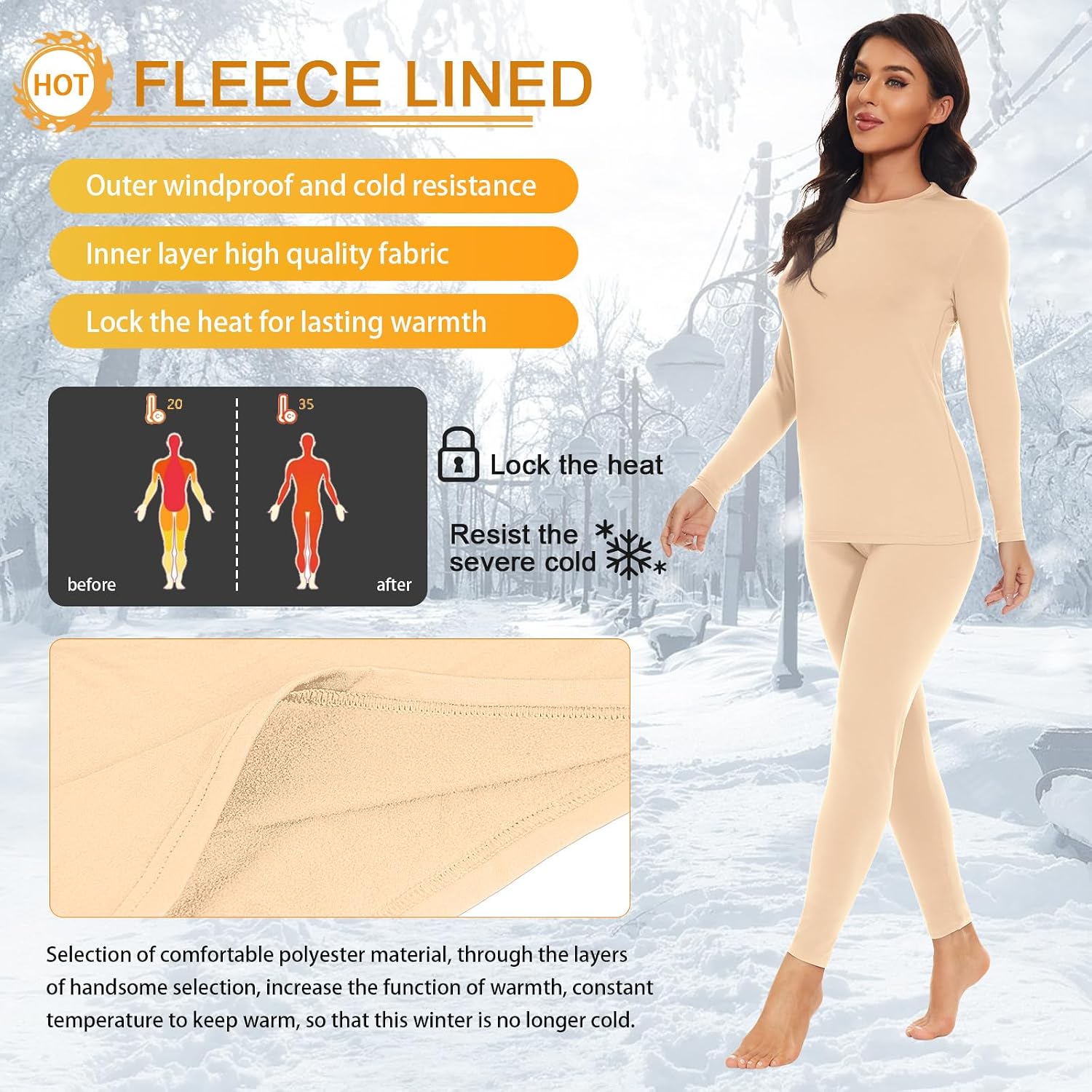 Thumbnail 2 de SIMIYA Women Thermal Base Layer Set Thermal Underwear