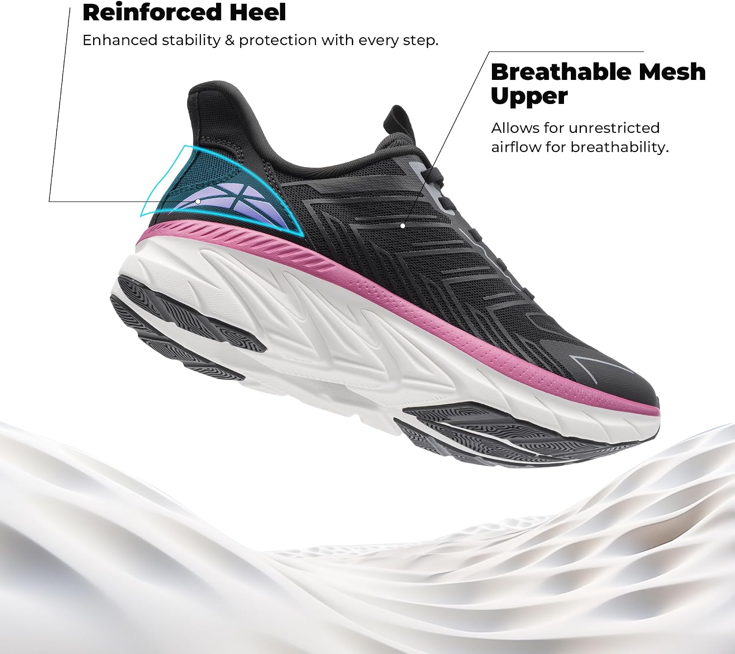 Detalle 2 de ALLSWIFIT Slip-On Walking Sneakers for Women with Cushy EVA Midsole
