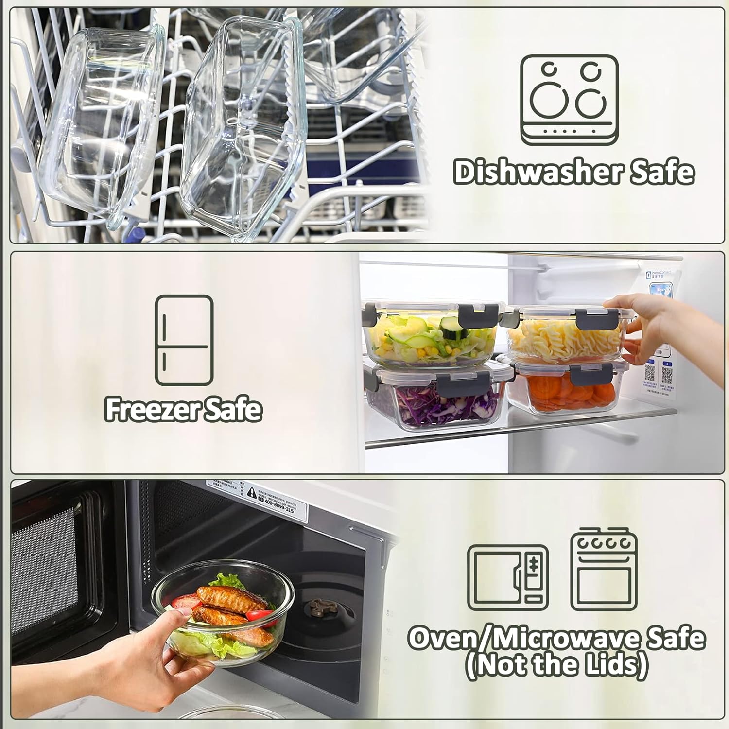 Detalle 2 de M MCIRCO 24-Piece Glass Food Storage Containers 🍱