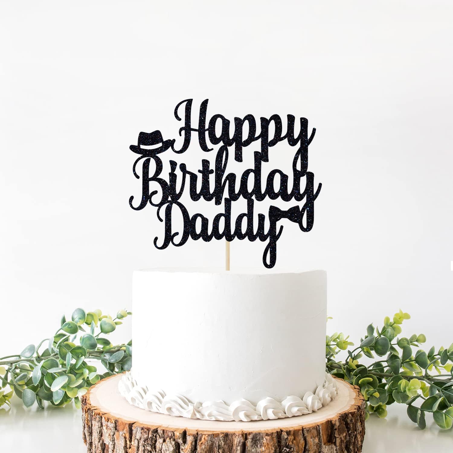 Detalle de Birthday Cake Topper, Black Glitter