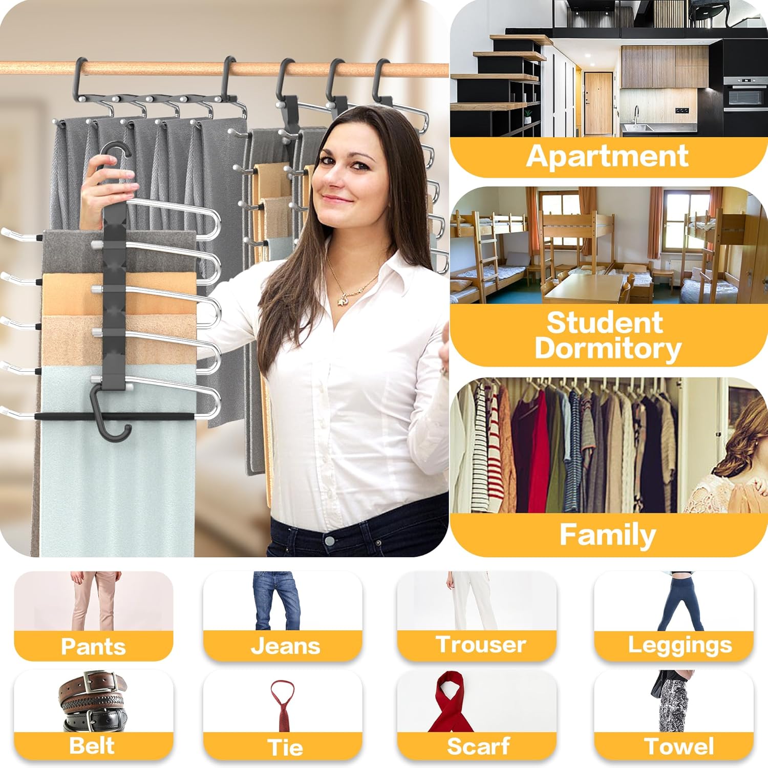 Thumbnail 5 de Pants Hangers Space Saving 2-Pack — Closet Organizer