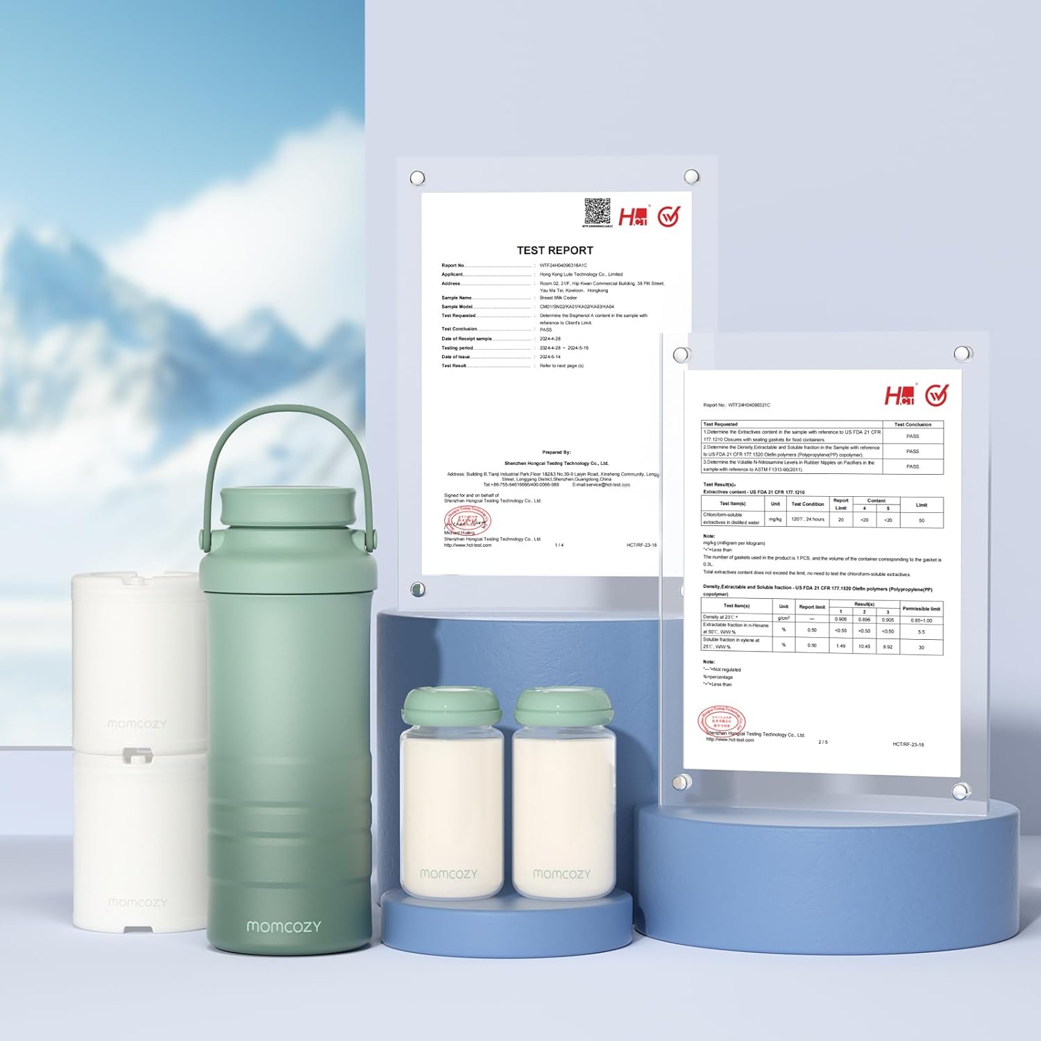 Thumbnail 5 de Momcozy Glaciere Lait Maternel 650 ml avec 2 Bouteilles – Conservation 24h, Transport Sans Glace