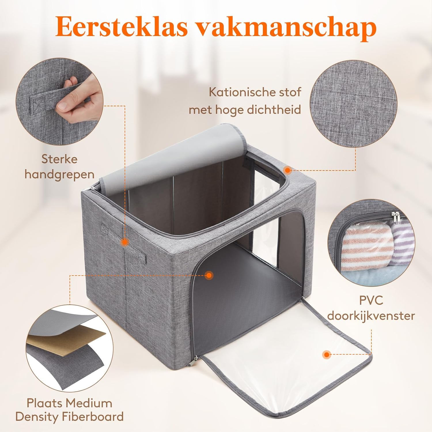 Thumbnail 2 de Lifewit 23224 opbergbakken voor kleding, 75 liter, stapelbaar en opvouwbaar