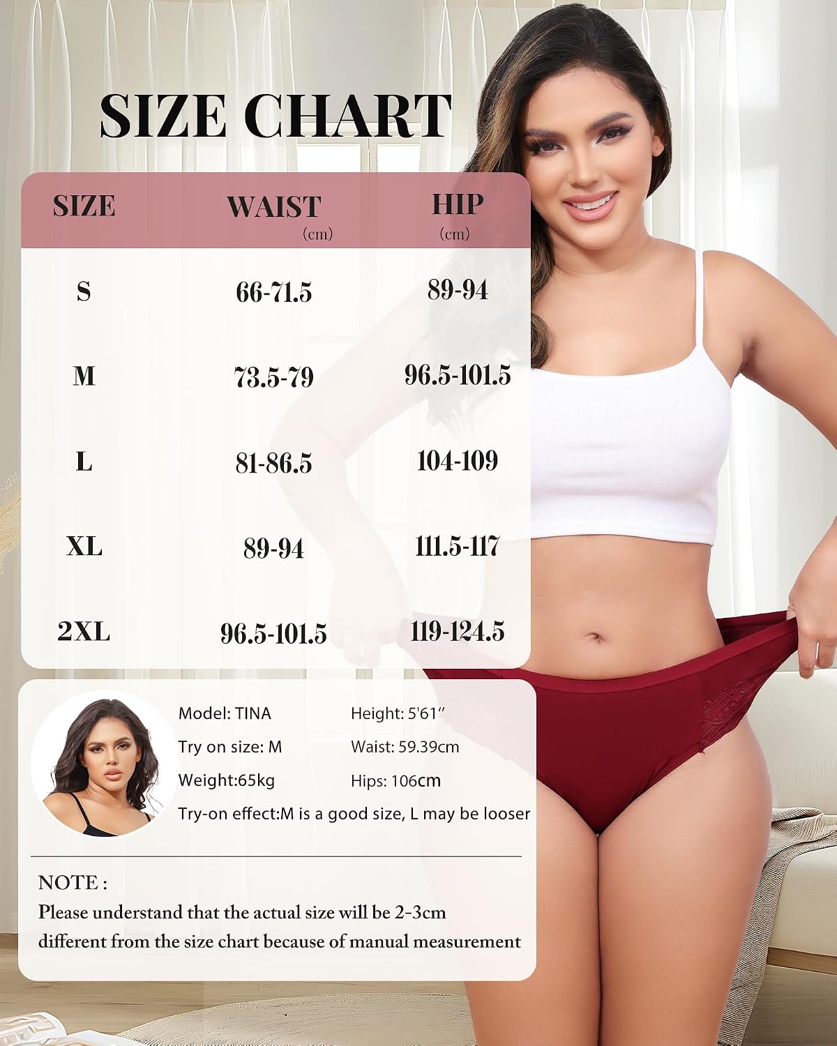 Thumbnail 5 de Aijolen Culotte Femme Coton Dentelle Lot de 6 đ©°
