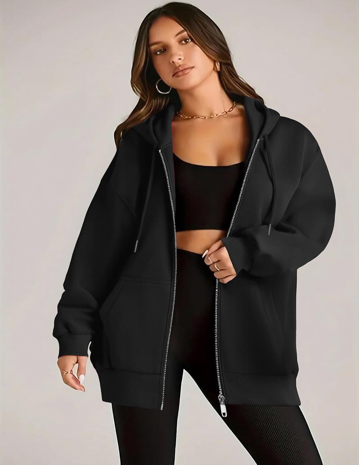 Detalle 2 de Zeagoo Zip Up Hoodie Oversized 2025