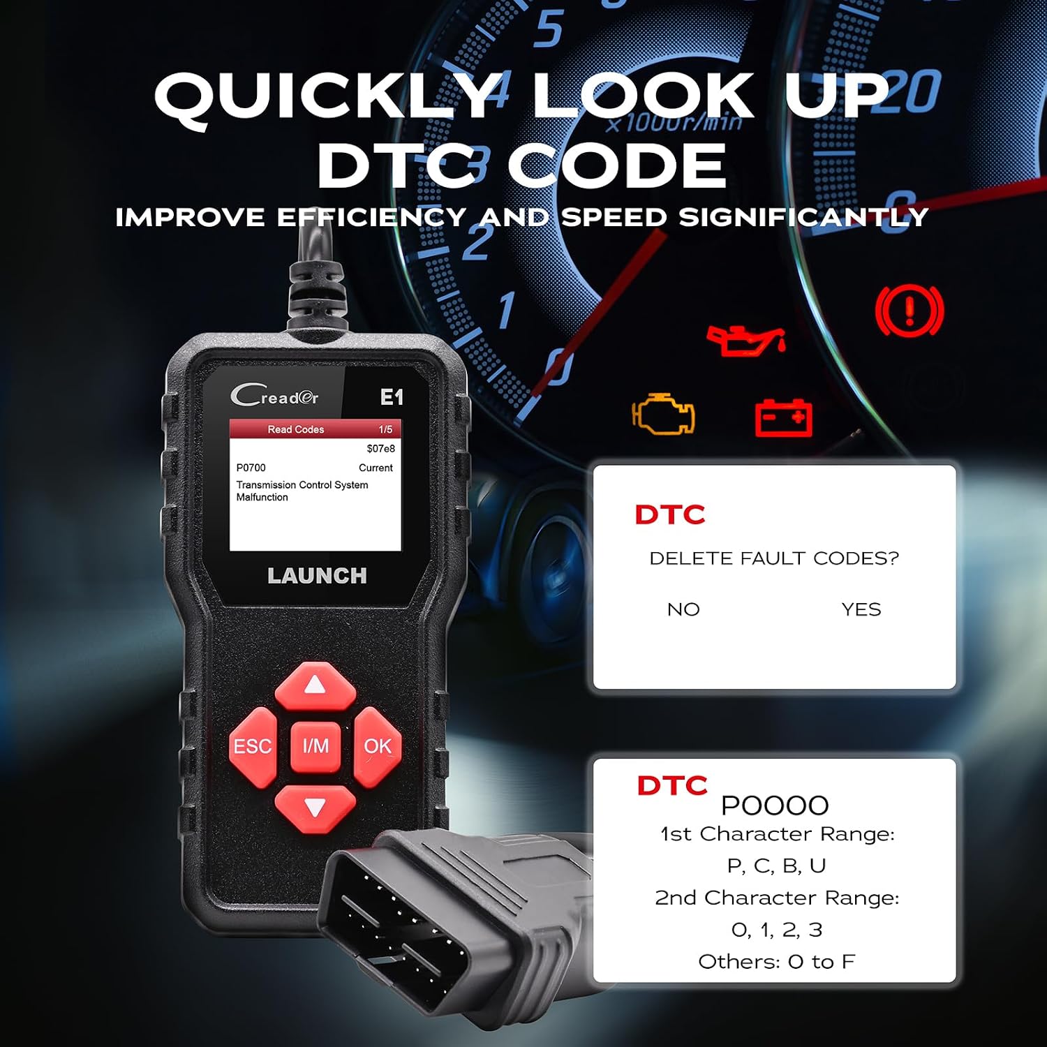 Detalle 2 de Launch Creader E1 Lecteur OBD2 1 appareil