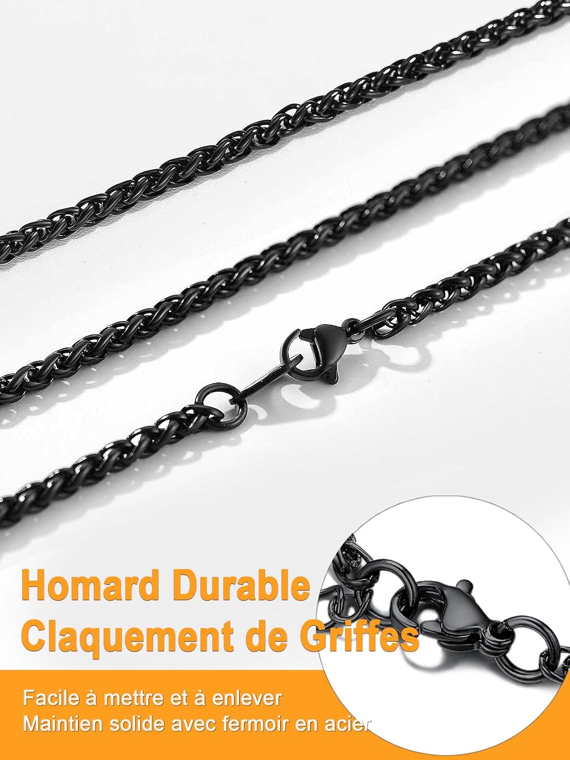 Detalle 2 de Chaîne homme en acier inoxydable, 3 mm