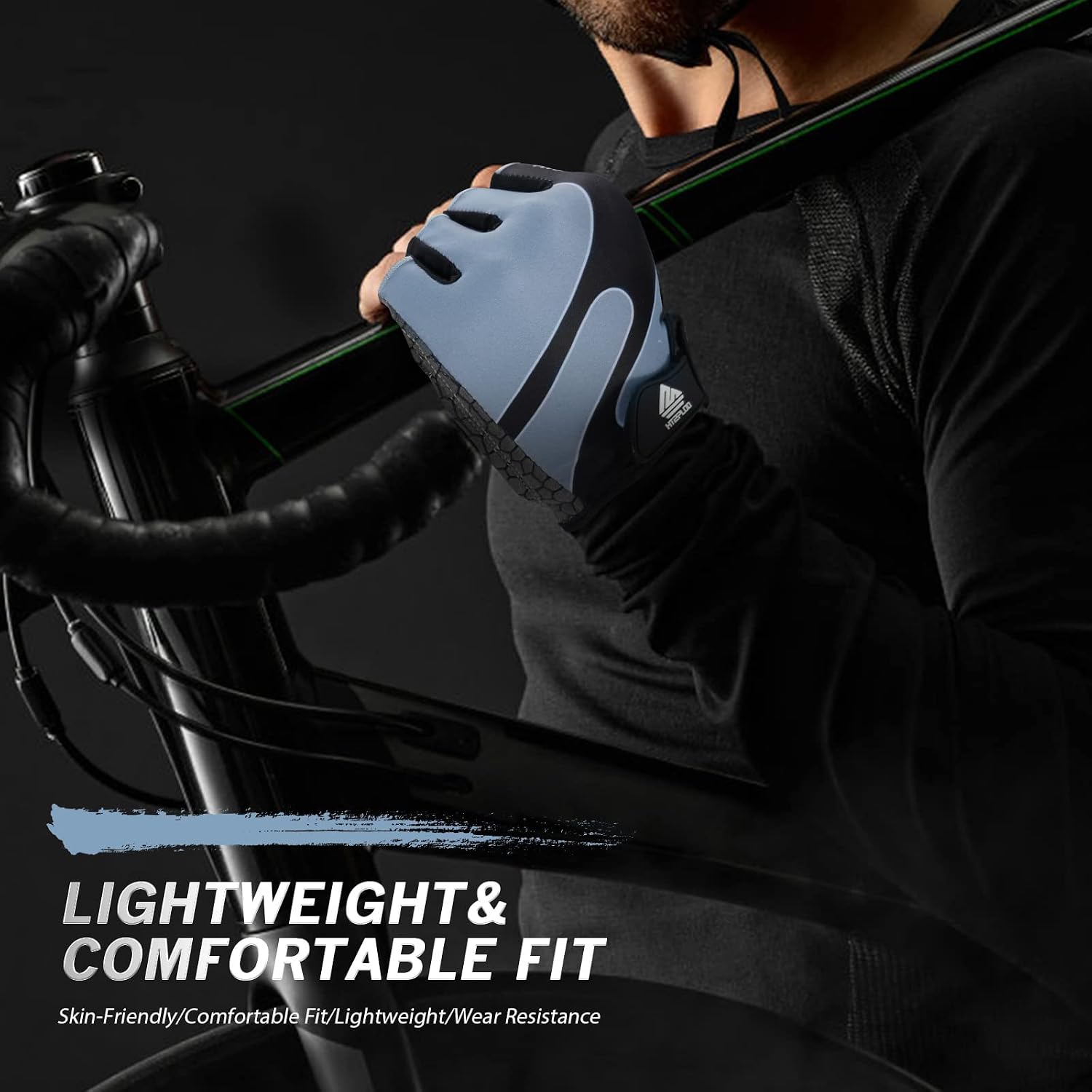 Detalle 2 de HTZPLOO Bike Gloves for Men and Women with Anti-Slip Padding and Shock Absorption