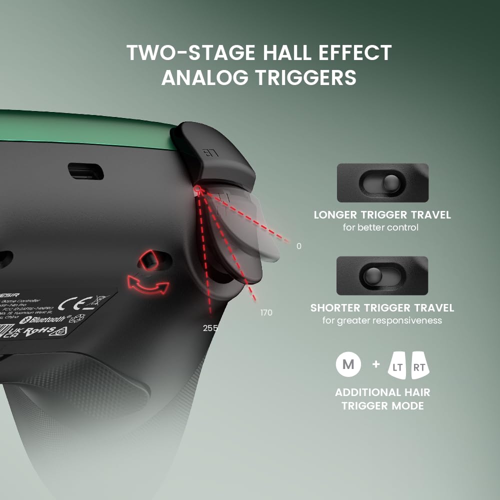 Detalle de GameSir Super Nova Wireless Gaming Controller: Hall Effect Sticks, Tri-Mode Dual-Platform Wireless