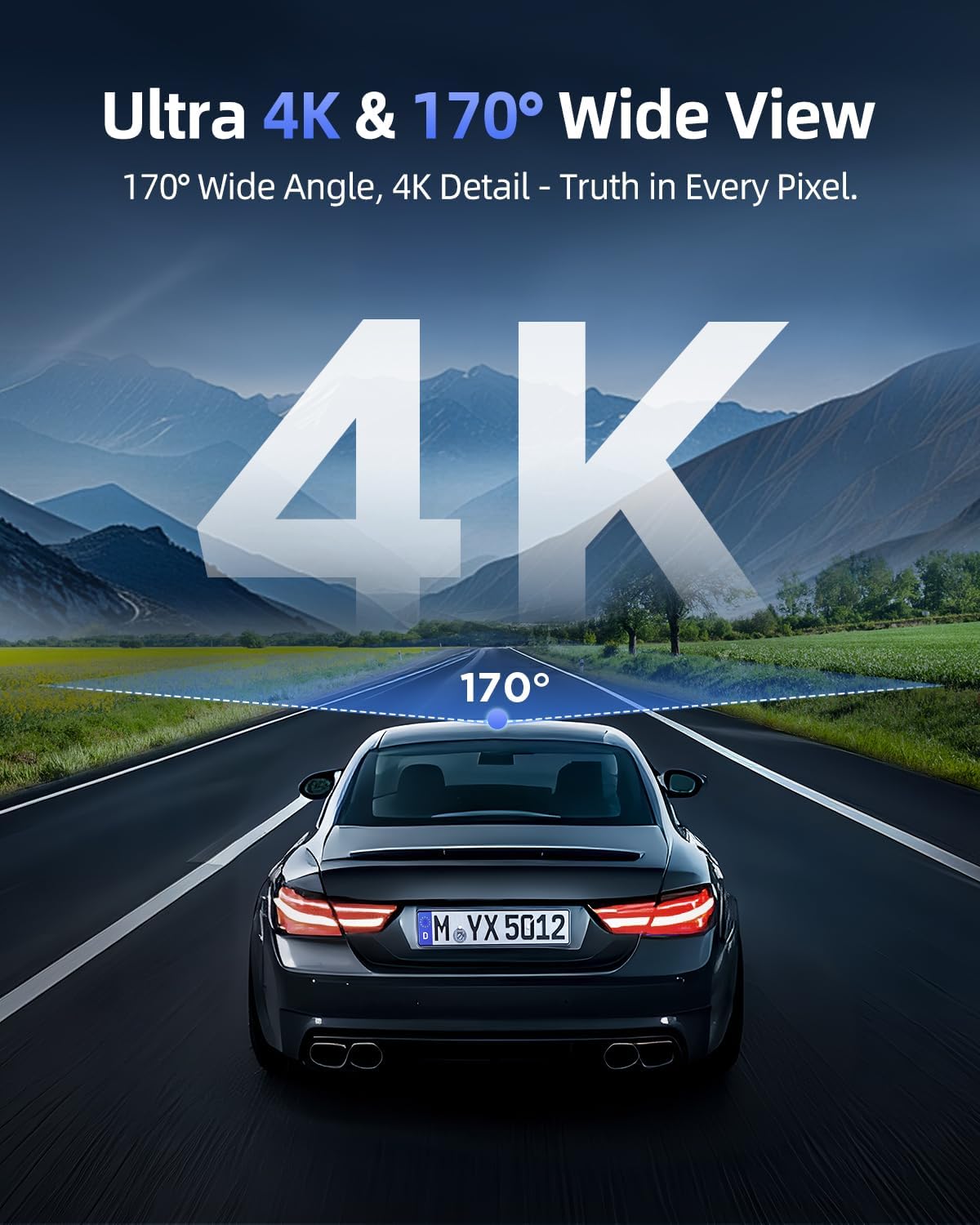 Thumbnail 2 de CIEVIE Dash Cam Front 4K – 1.5" IPS Display, 64GB, 170° Wide Angle