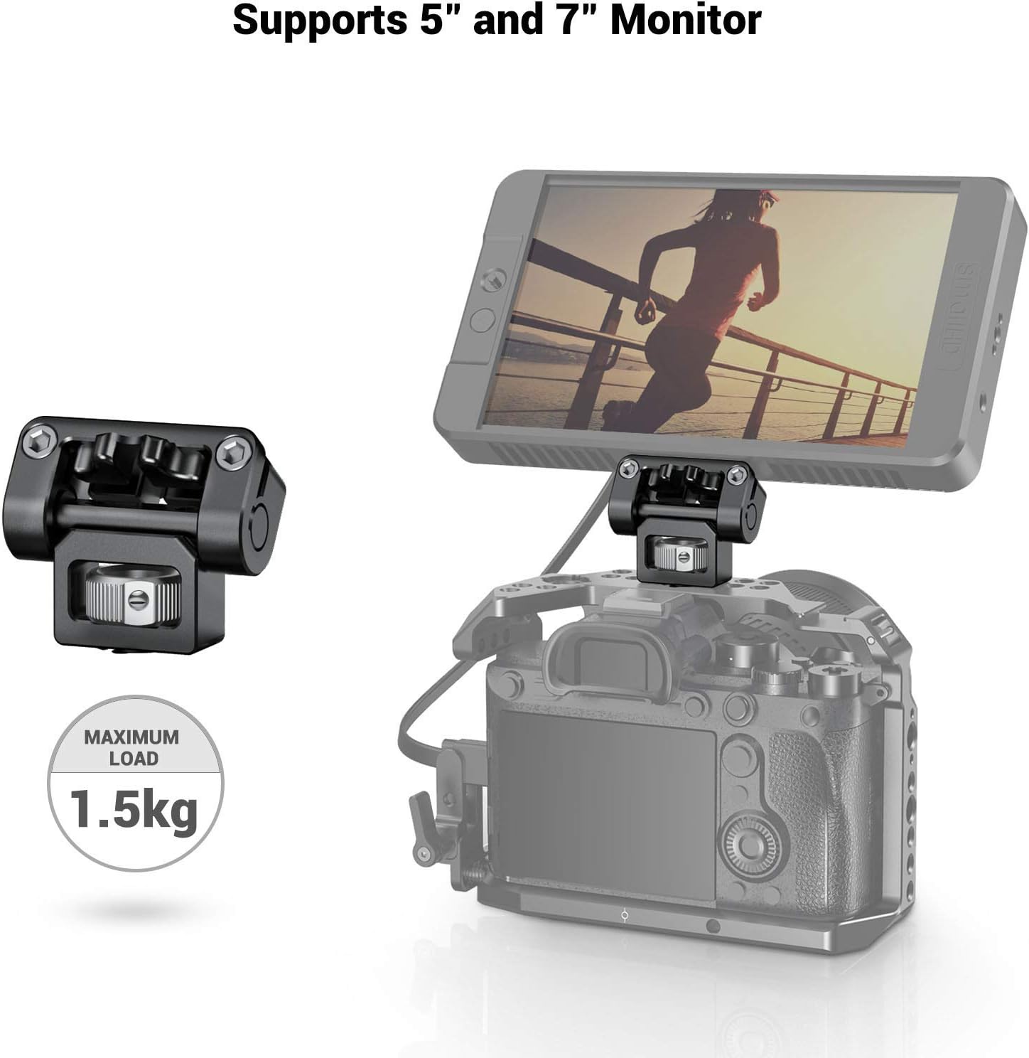 Detalle de SMALLRIG 2174 Moniteur Mount universel avec goupilles de positionnement ARRI, réglable jusqu’à 180°