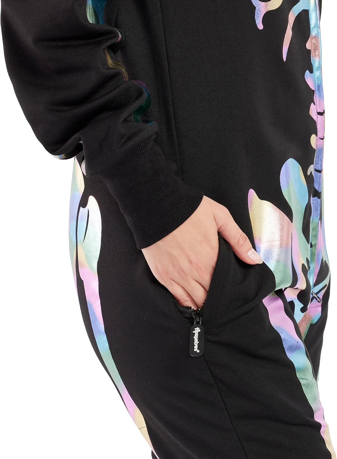 Thumbnail 6 de Tipsy Elves TE-WJMP43 Women's Skeleton Halloween Jumpsuit with Iridescent Print