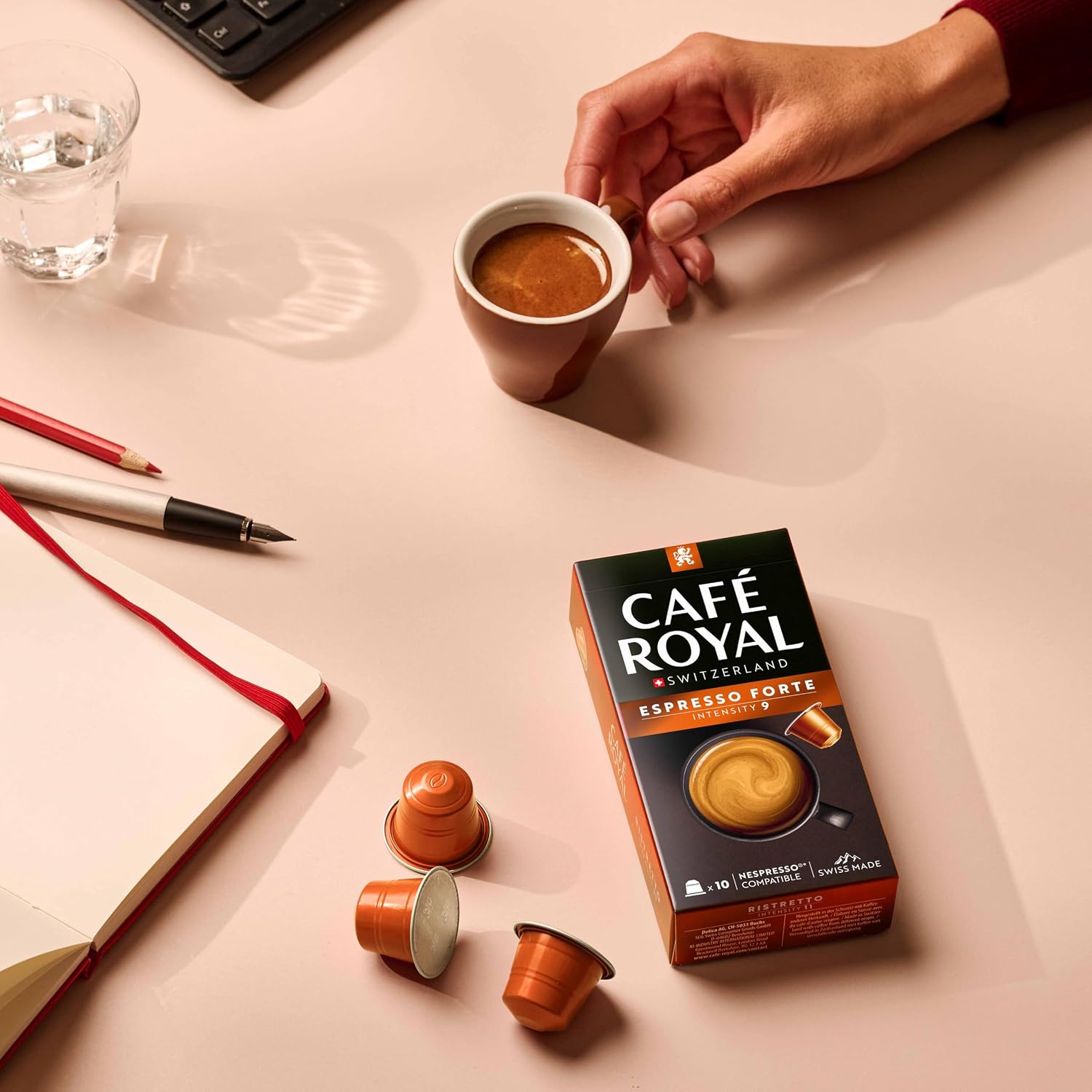 Detalle de Café Royal Espresso Forte – Capsules compatibles Nespresso, 100 capsules