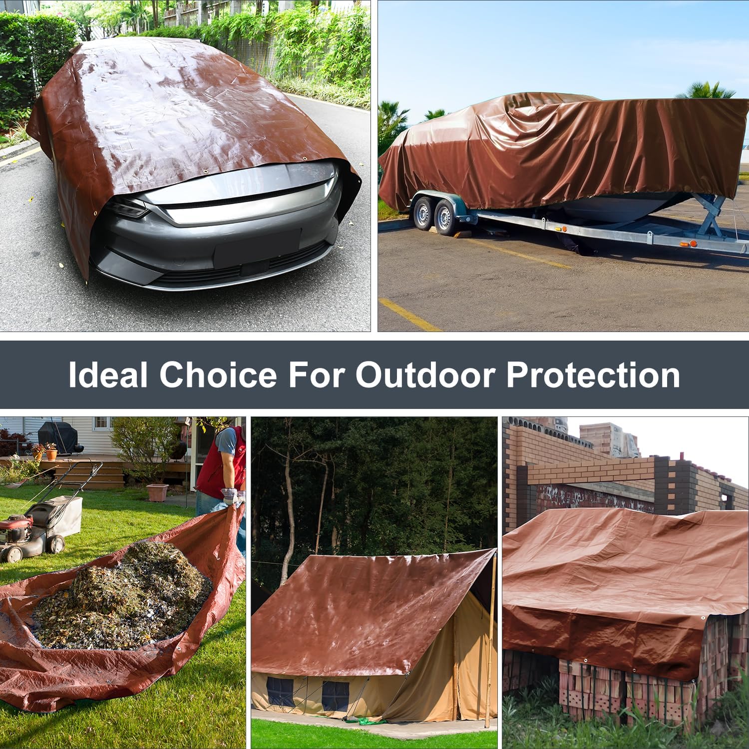 Thumbnail 6 de Patiobay Tarp 12x20FT (14 Mil) Heavy Duty Waterproof Poly Tarp with Grommets