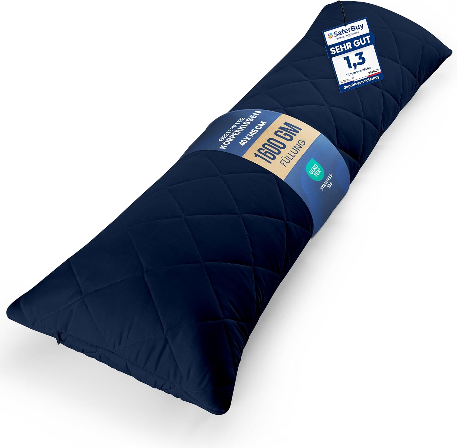 Thumbnail 6 de Utopia Bedding gestepptes Körperkissen 40x145 cm – Schwangerschafts- und Umstandskissen aus Polyester, ideal für Seitenschläfer