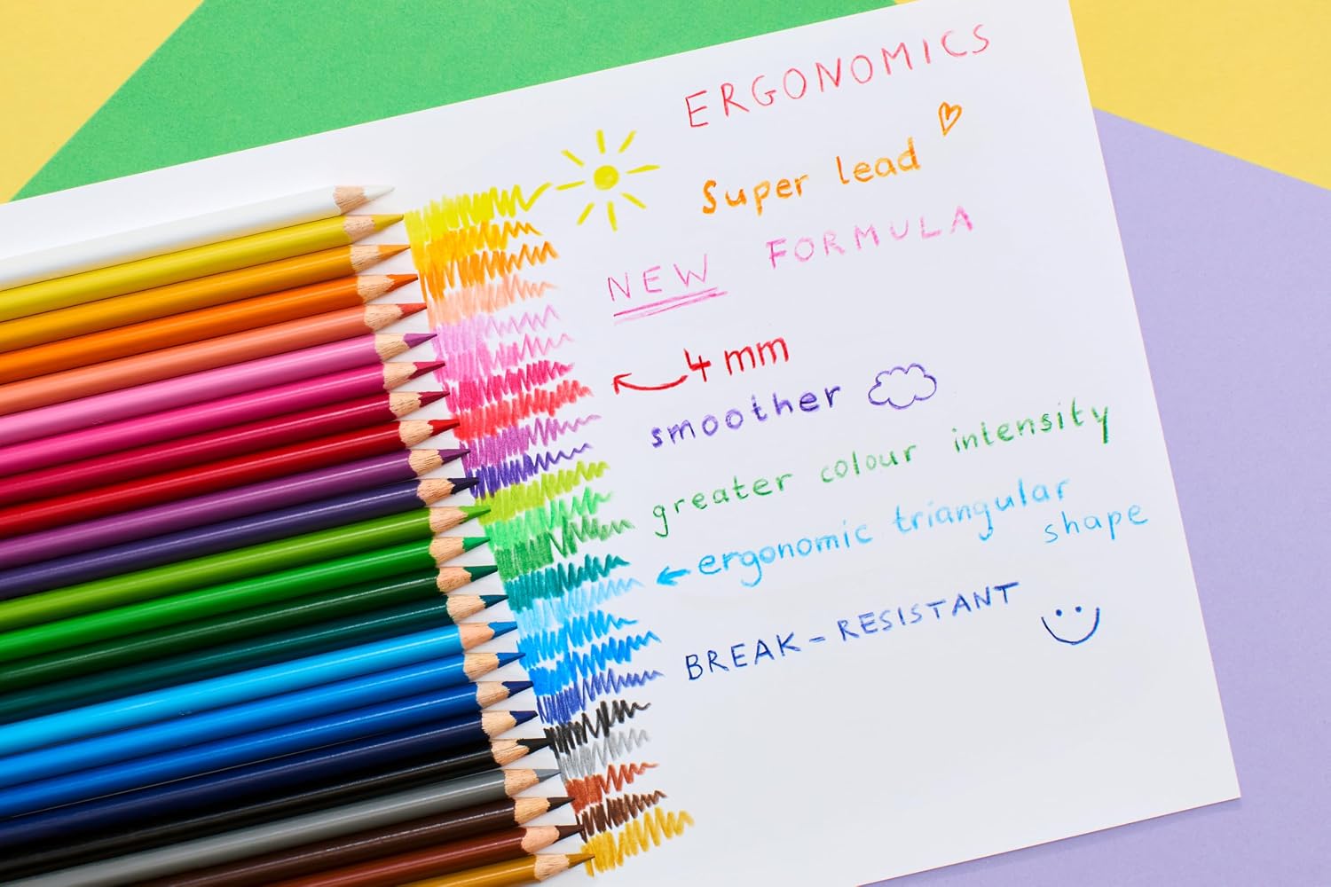 Detalle de Faber-Castell Buntstifte Set Ergonomics 24-teilig – Dreikantform, bruchgeschützte Mine