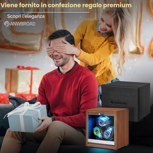 Thumbnail 7 de ANWBROAD Carica Orologi Automatici a 3 Rotori – 4 Modalità di Rotazione e Motore Mabuchi Silenzioso