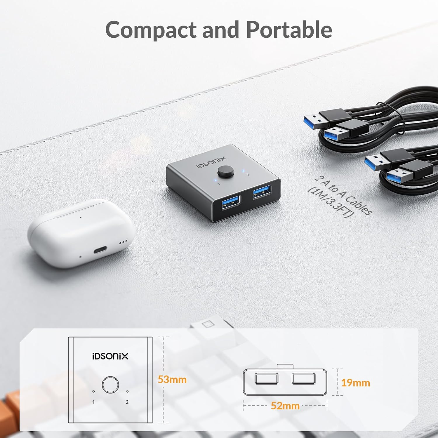 Detalle 2 de iDsonix USB 3.0 Switch 5 Gbps