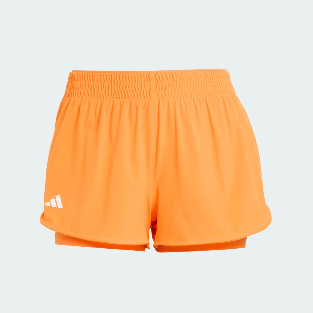 Detalle 2 de Pantalón corto de tenis 2 en 1 Climacool Match de Adidas – naranja