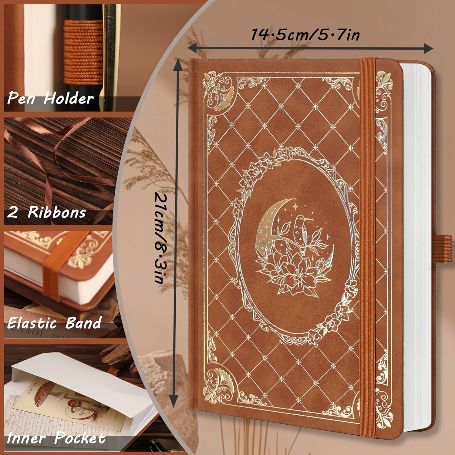 Thumbnail 1 de MGGAO A5 Lined Journal Notebook with Hardcover and 320 Pages