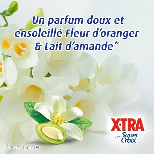 Detalle de XTRA par Super Croix - Lessive Liquide parfumée Fleur d'Oranger & Lait d'Amande, 42 lavages, efficacité dès 20°C
