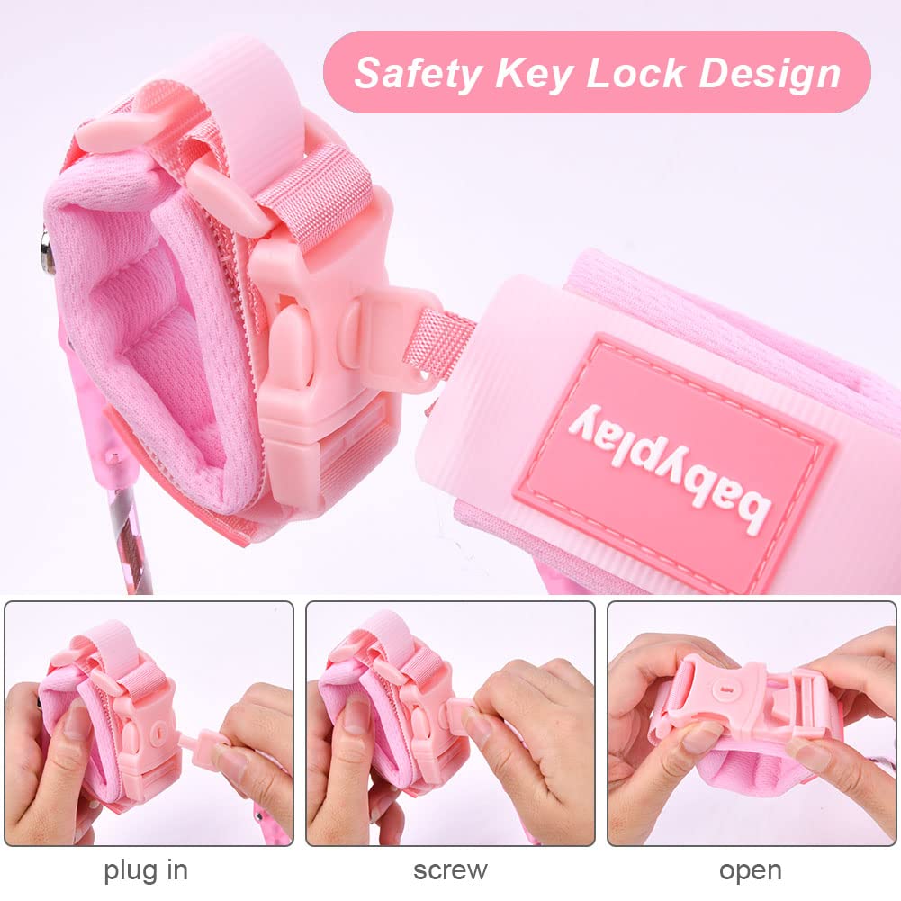Detalle de AOMIG Baby Anti-verloren Gürtel mit 360° Drehfunktion und Sicherheitsschloss (rosa)